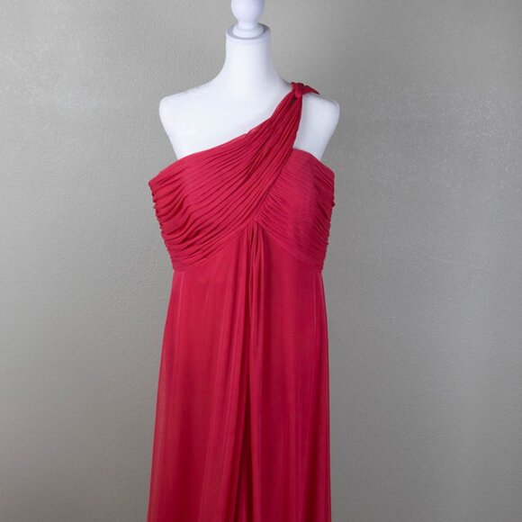 👗 Alex Evenings One-Shoulder Gown 💕 Coral Red – Size 14 - Picture 1 of 13